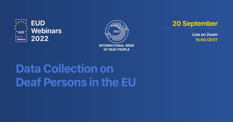 WEBINAR: Data Collection on Deaf Persons in the EU