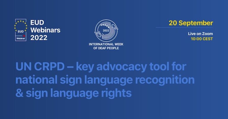 WEBINAR: UN CRPD key advocacy tool for national sign language recognition and sign language rights
