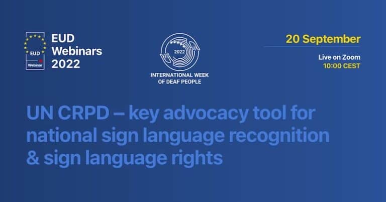 WEBINAR: UN CRPD key advocacy tool for national sign language recognition and sign language rights